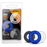 Blush Stay Hard Waterproof Silicone Cock Rings - 3 Pack