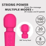 Mini Rechargeable Vibrator Wand with Patterns & Speeds PURPLE