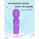 Mini Rechargeable Vibrator Wand with Patterns & Speeds PURPLE