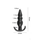 Silicone Anal Plug – Black Inch Triple Beads