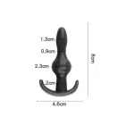 Silicone Anal Plug Black Inch Double Bead