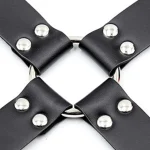 Faux Leather Cross Strap and Rope Black