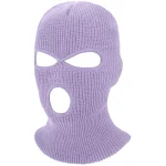 Knit Balaclava Face Mask Open Eye and Mouth Lavender