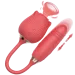Rechargeable Rose Vibrator with Powerful Suction and Thrusting Wine Red e1662954928185