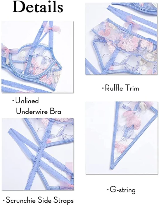 Screenshot 2021 12 01 Kaei Shi Garter Lingerie for WomenUnderwire Floral Embroidered Lace Sheer Sexy LingerieStrappy Ruff...2