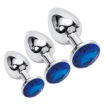 Stainless Steel Anal Plugs with Jewel Chrome BlueGem