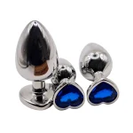 Stainless Steel Anal Plugs with Jewel Chrome BlueGem
