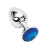 Stainless Steel Anal Plugs with Jewel Chrome BlueGem