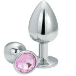 Stainless Steel Anal Plugs with Jewel Chrome BlueGem