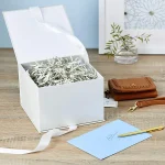 Hallmark Inch Large Black Gift Box with Lid and Ribbon White