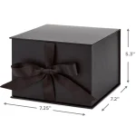Hallmark Inch Large Black Gift Box with Lid and Ribbon Black