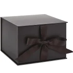 Hallmark Inch Large Black Gift Box with Lid and Ribbon Black