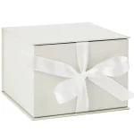 Hallmark Inch Large Black Gift Box with Lid and Ribbon White