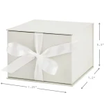 Hallmark Inch Large Black Gift Box with Lid and Ribbon White