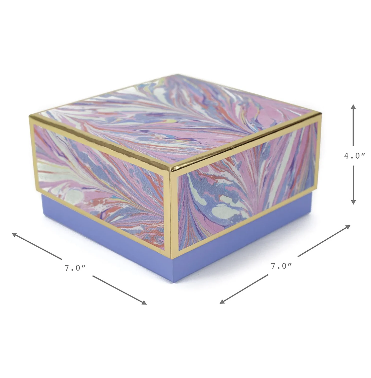 Hallmark Signature Inch Medium Gift Box Marble Pink Lavender Gold
