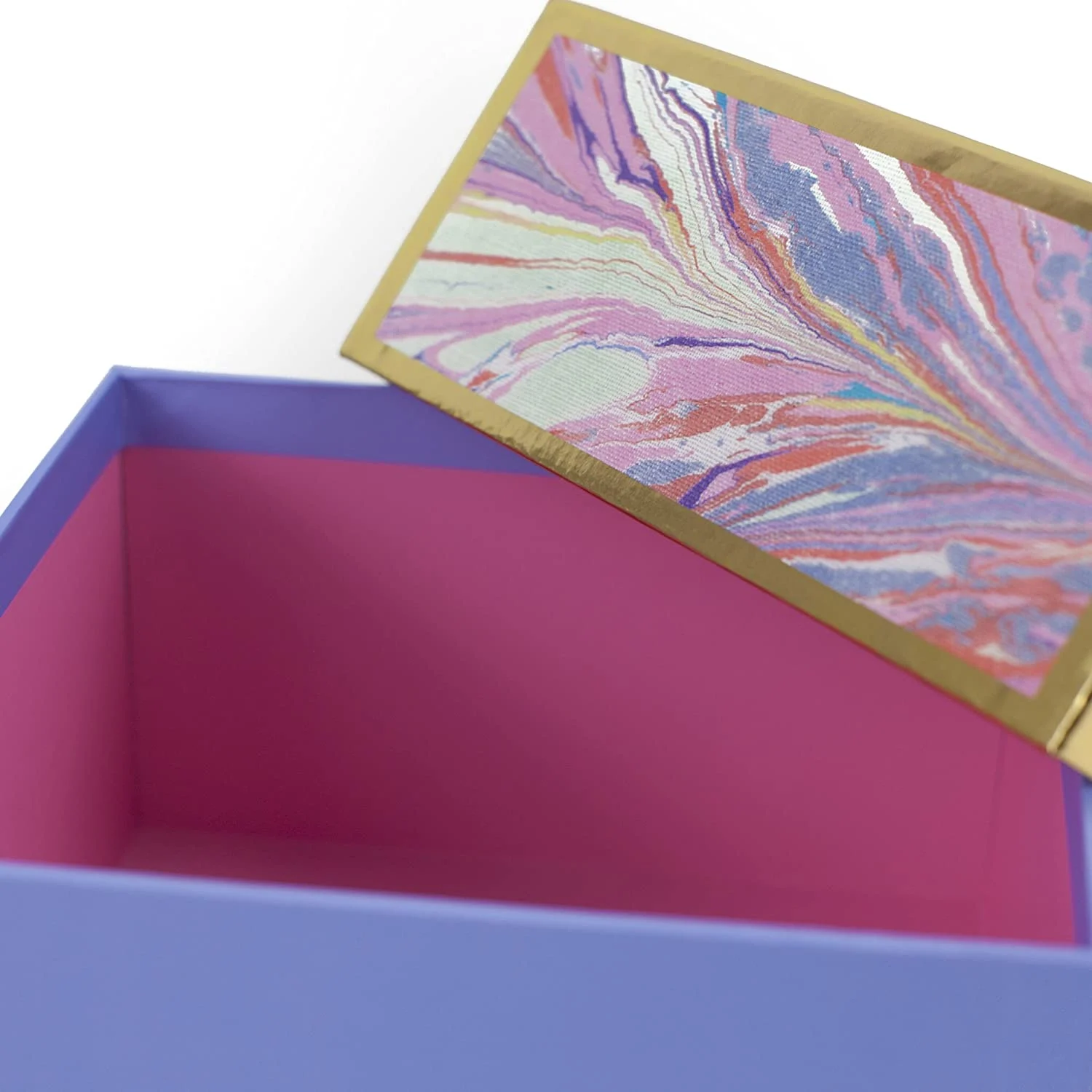 Hallmark Signature Inch Medium Gift Box Marble Pink Lavender Gold