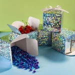 Small Holographic Paper Gift Boxes with Ribbon xx