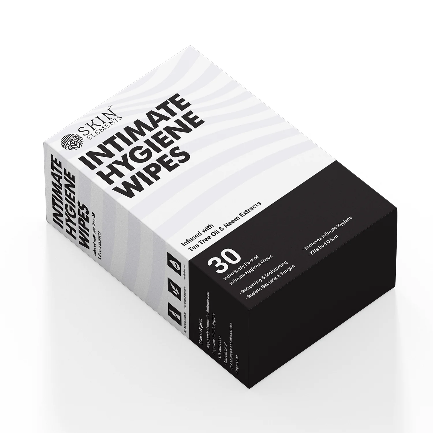 Skin Elements pH Balanced Intimate Wipes with Tea Tree Oil Individually Wrapped Wipes