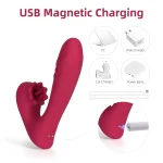 Clitoral Licking G Spot Vibrator with Licking & Vibrating Modes Red