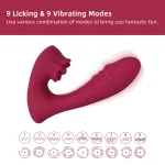 Clitoral Licking G Spot Vibrator with Licking & Vibrating Modes Red
