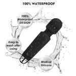 Mini Personal Wand Massager Speeds Patterns Black