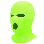 Knit Balaclava Face Mask Open Eye and Mouth Neon Green