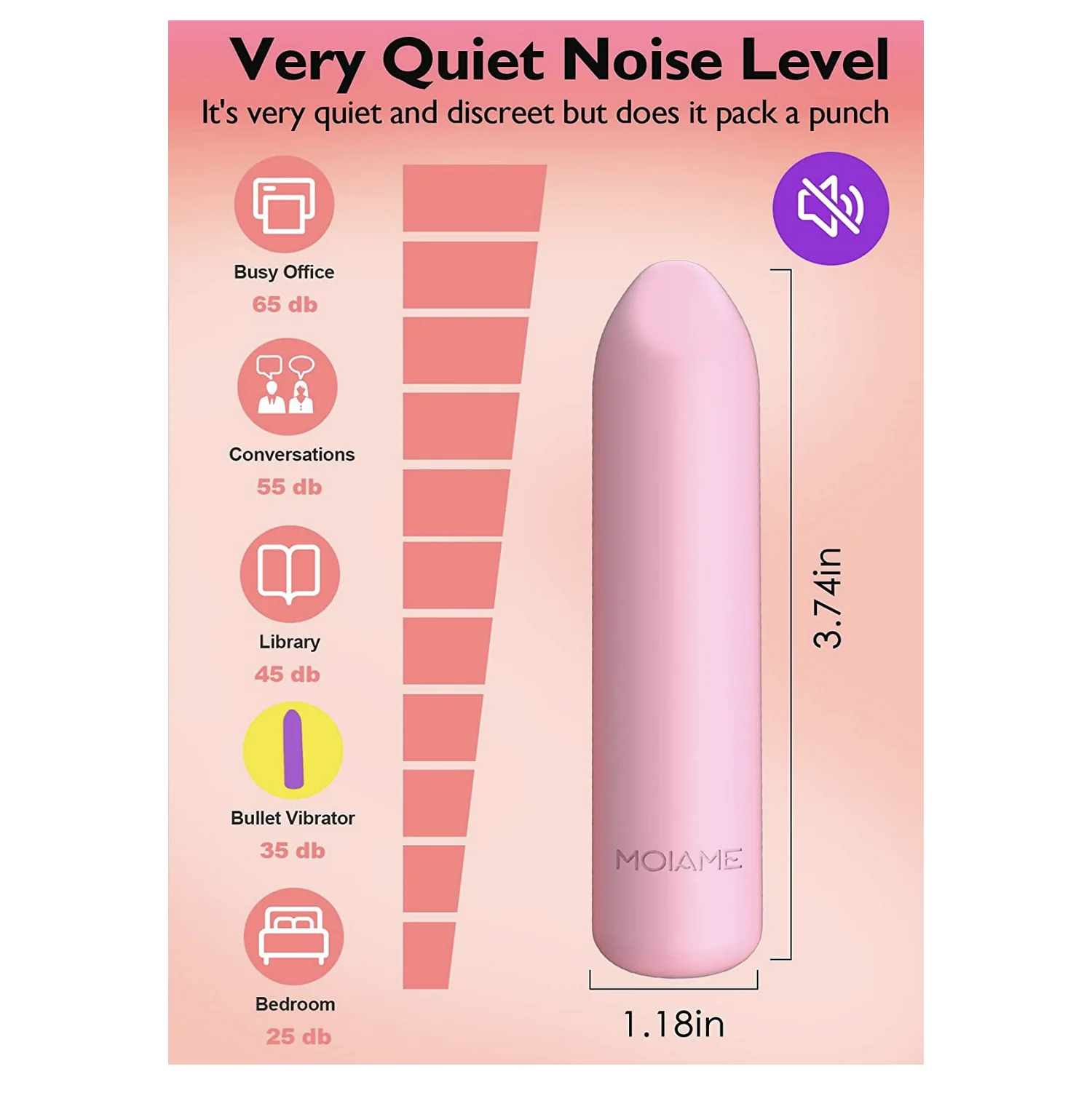Silicone Clitoral Bullet Vibrator Rechargeable Light Pink