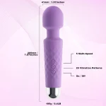 Quiet Waterproof Patterns and Speeds Rechargeable Wand Black