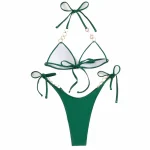 Brazilian Triangle Bikini Set Piece Green