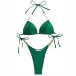 Brazilian Triangle Bikini Set Piece Green