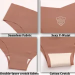 Seamless V Waist Ice Silk No Trace Panties Comfort Fit Yellow