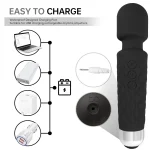 Therapeutic Frequency Wireless Wand Massager Black opt