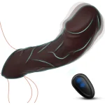 Vibrating Penis Extender Sleeve and Cock Ring with Vibrations Chocolate x
