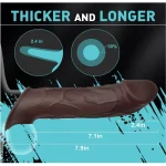 Vibrating Penis Extender Sleeve and Cock Ring with Vibrations Chocolate x