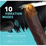 Vibrating Penis Extender Sleeve and Cock Ring with Vibrations Chocolate x