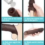 Vibrating Penis Extender Sleeve and Cock Ring with Vibrations Chocolate x
