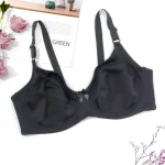 Non Padded Underwire Lace Cotton Lined Bra Black