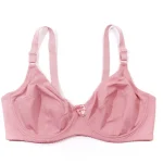 Non Padded Underwire Lace Cotton Lined Bra PInk