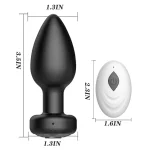 Silicone Vibrating Butt Plug with RC Black