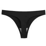 Silky Satin Seamless Thong Underwear Blue