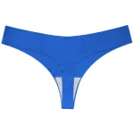 Silky Satin Seamless Thong Underwear Blue