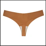 Silky Satin Seamless Thong Underwear Blue
