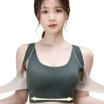 Front Cross Side Buckle Shaping Lifting Bra Ink Green