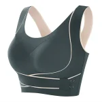 Front Cross Side Buckle Shaping Lifting Bra Ink Green
