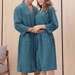 Luxury Waffle Spa Robe Deep Green