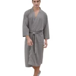 Luxury Waffle Spa Robe Grey Men