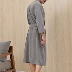 Luxury Waffle Spa Robe Grey Men