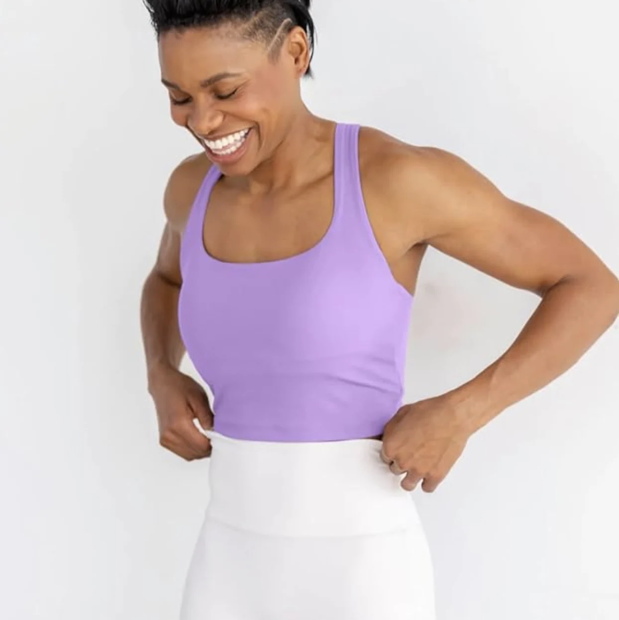 Racer Back Push Up Sports Bra Lavender