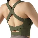 Racer Back Push Up Sports Bra Lime Green