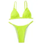 Sling Bikini Set with Metallic Decorative Buckles Two Piece Neon Green
